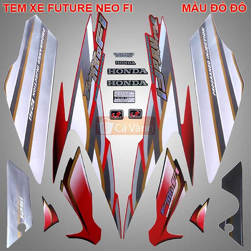 Tem xe máy Future Neo FI màu ĐỎ ĐÔ, XÁM